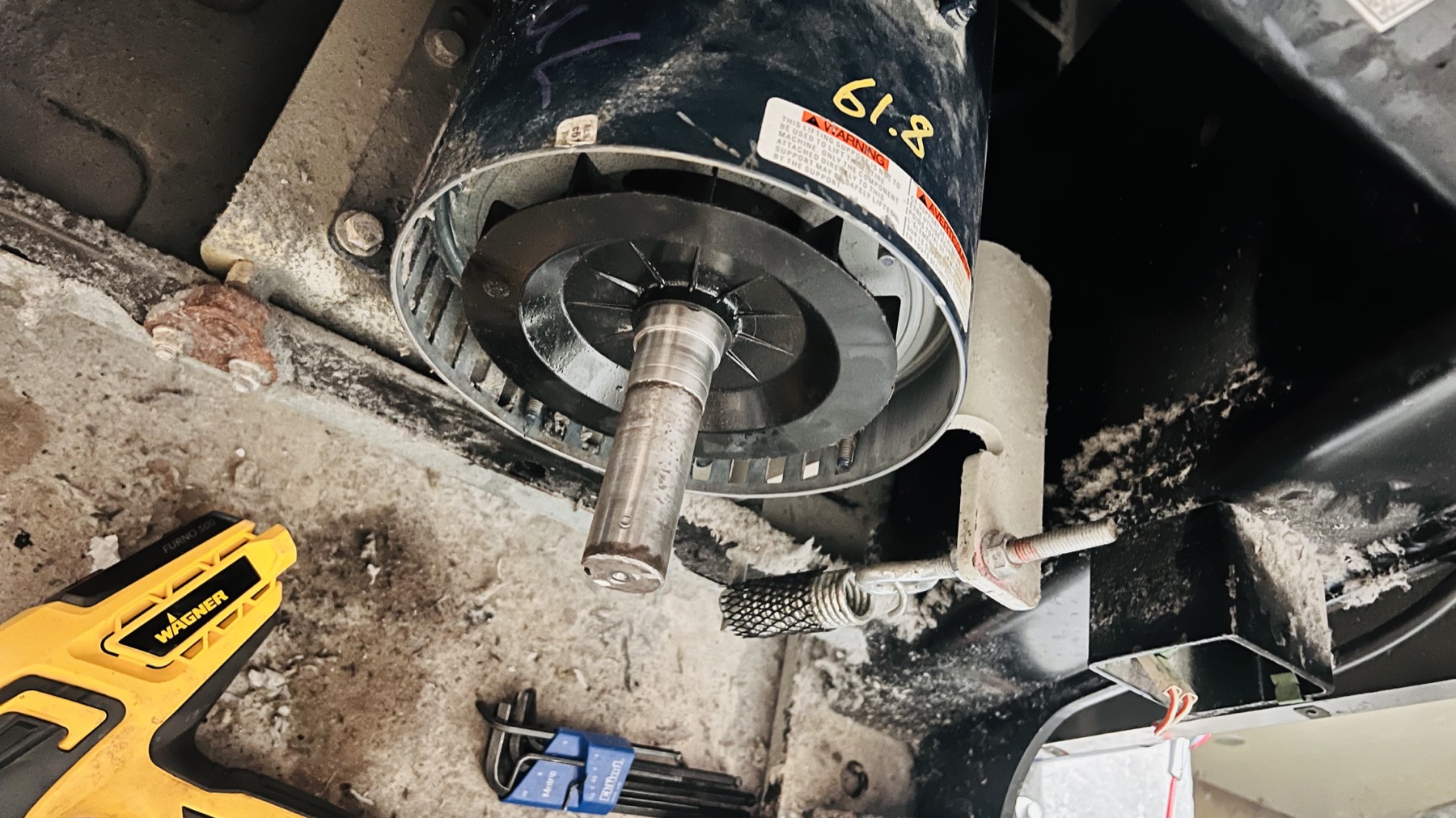 Commercial washer operating after drive motor bearing repair