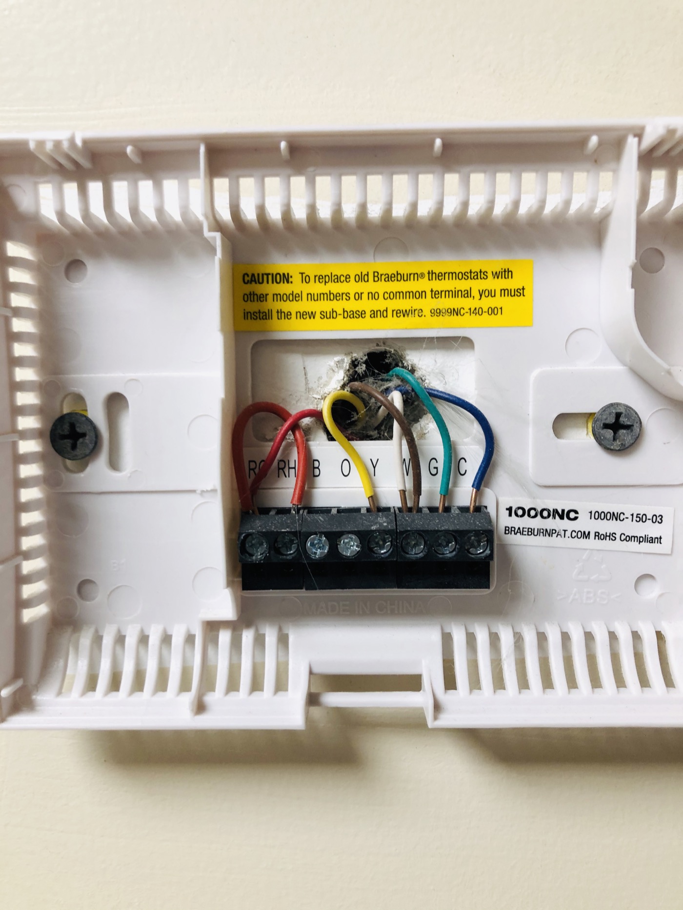 Thermostat wiring terminals for safe identification before troubleshooting